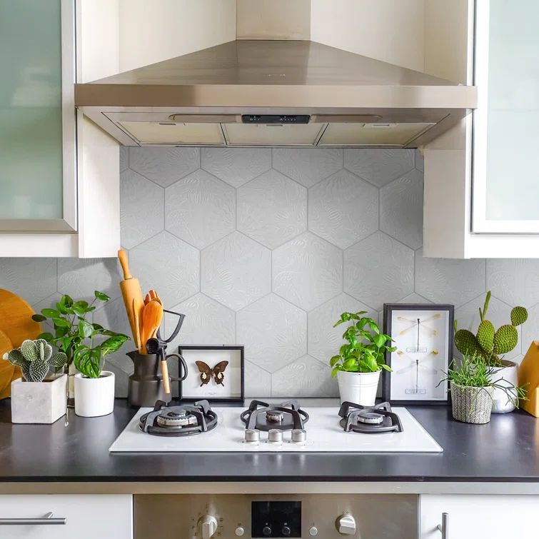 Gaudi Lux Hex White Porcelain Kitchen and Bathroom Wall Tile