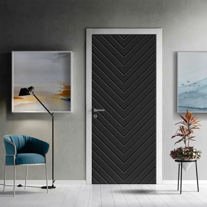Charcoal Black 36" x 96" Hollow Core Painted MDF Interior Door Slab
