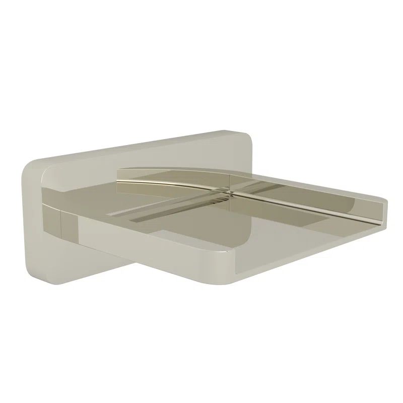 Modern Polished Nickel Waterfall Wall-Mount Tub Spout