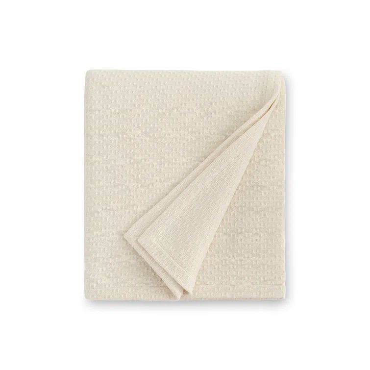 Corino Ivory Twin 100% Cotton Machine Washable Blanket