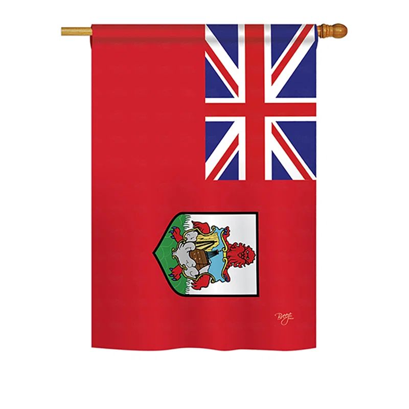 Bermuda Red and Blue Polyester Garden Flag with Sleeve
