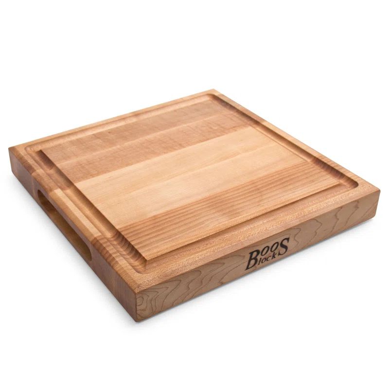 Maple Square Wood Cutting Board with Juice Groove, 12" x 12"