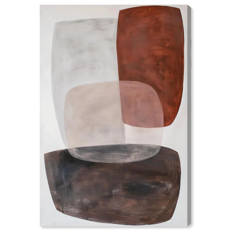 Earthy Abstract Art on Canvas with Gallery Wrapped Edges