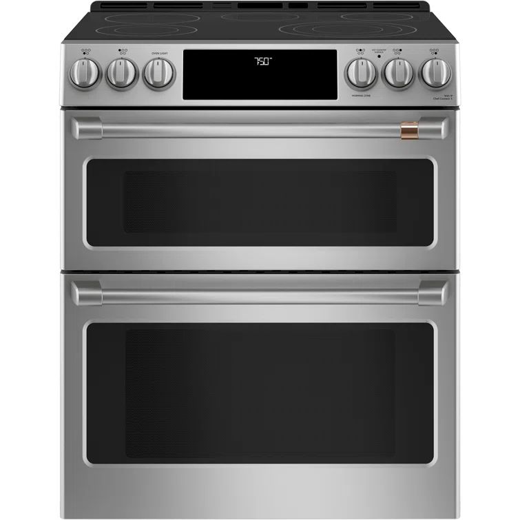 30" Stainless Steel Smart Double-Oven Electric Range with Convection