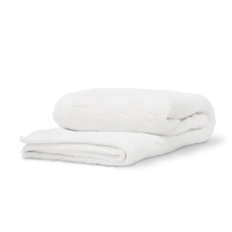 White Ultra-Plush Soft Minimalist Throw Blanket