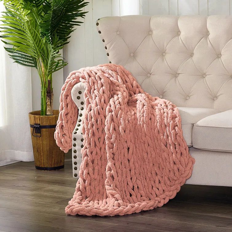 Canyon Clay Chunky Knitted Chenille 50x40 Throw