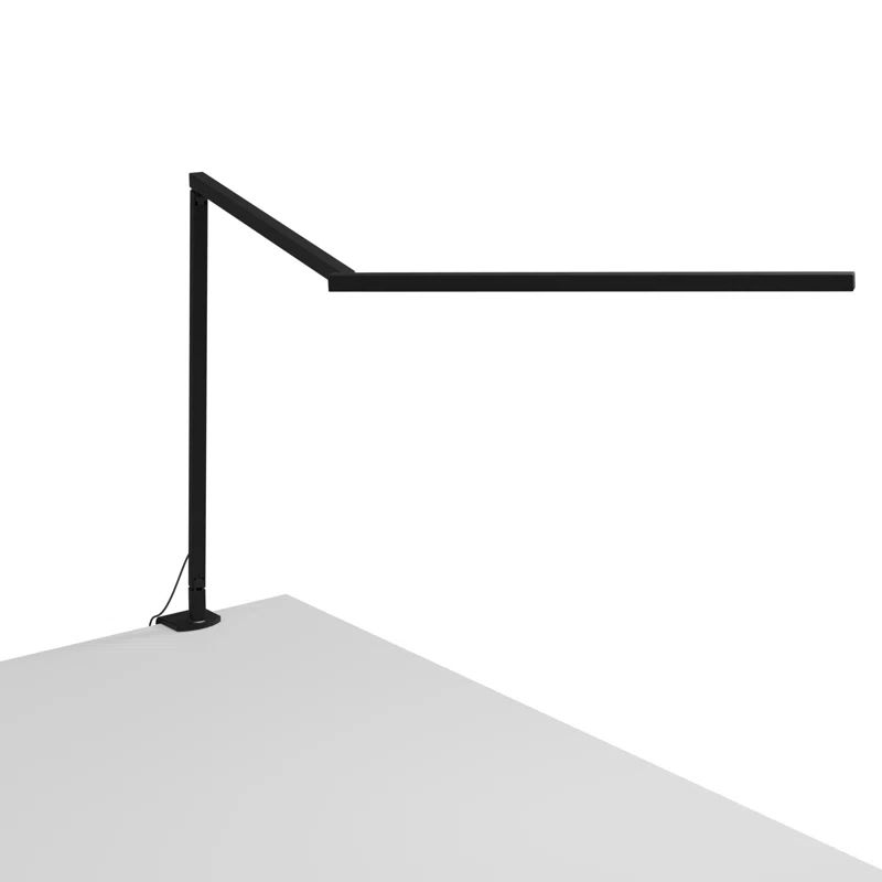 Adjustable Metallic Black LED Clip-On Desk Lamp