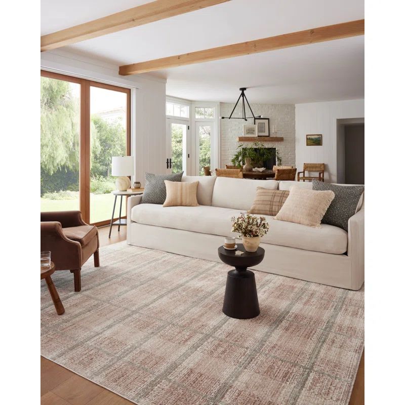 Ember Clay and Mist Flat Woven Wool Area Rug