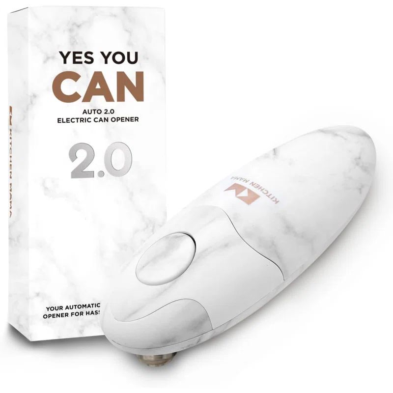 Marble White Battery Operated Electric Can Opener