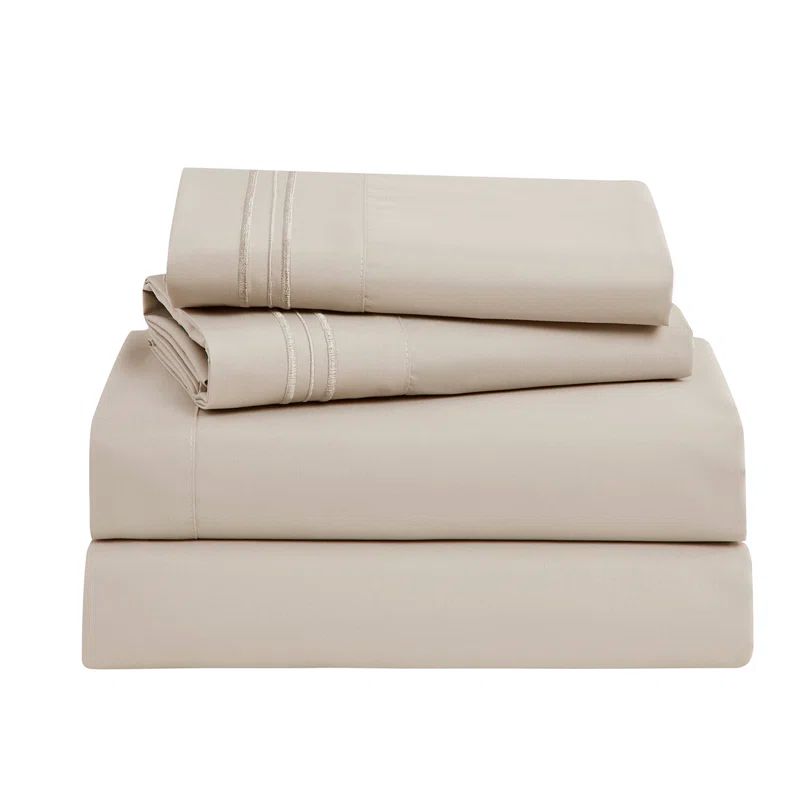 Linen King Microfiber Deep Pocket Sheet Set with Pillowcases