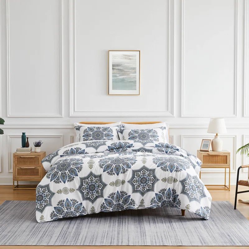 Infinity Blue Twin/Twin XL Microfiber Duvet Cover Set