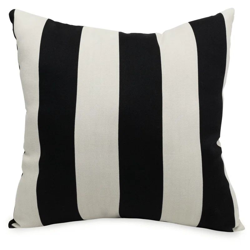 Sage and White Striped Outdoor Square Pillow