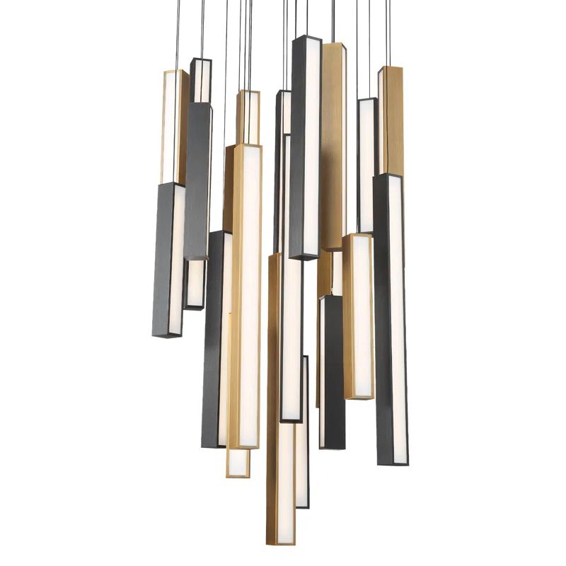 Chaos 21-Light Black Aged Brass LED Pendant
