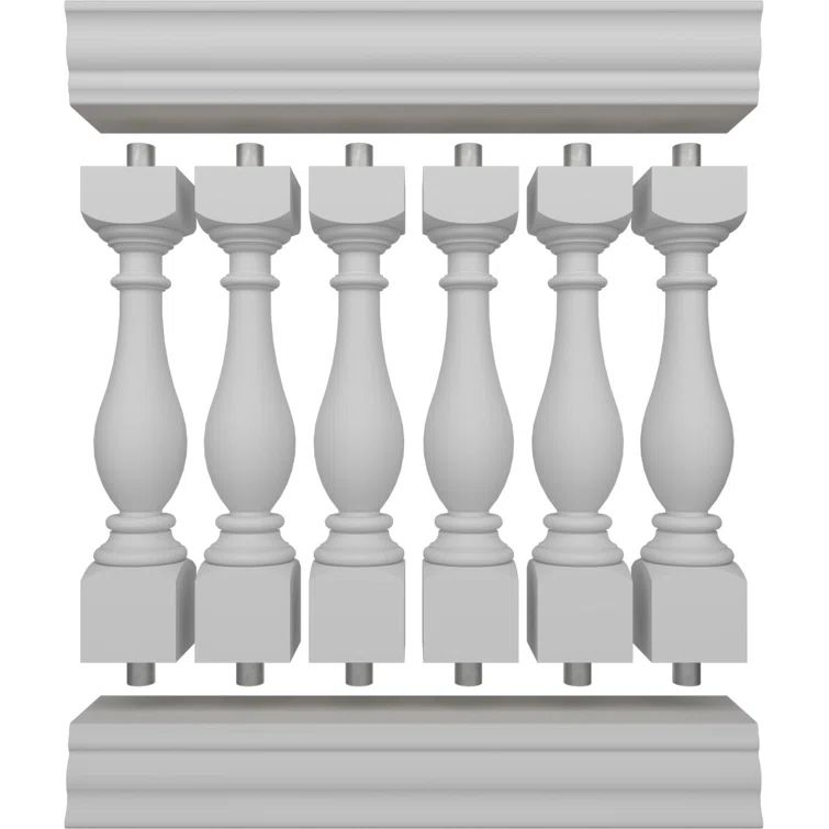 Classic White Fiberthane 3' Deck Railing Kit