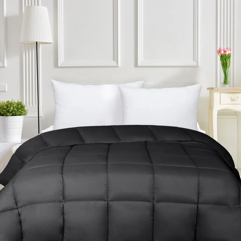 Twin Black Reversible Down Alternative Comforter