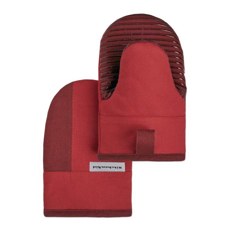 Passion Red/Bordeaux Silicone Mini Oven Mitt Set