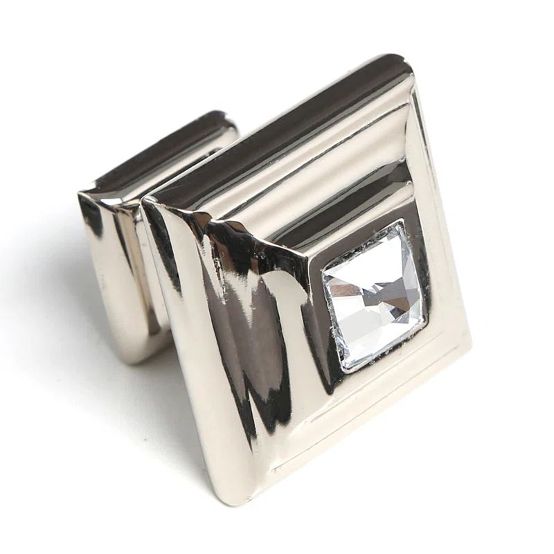 Bronze Square Knob with Swarovski Crystal Accent