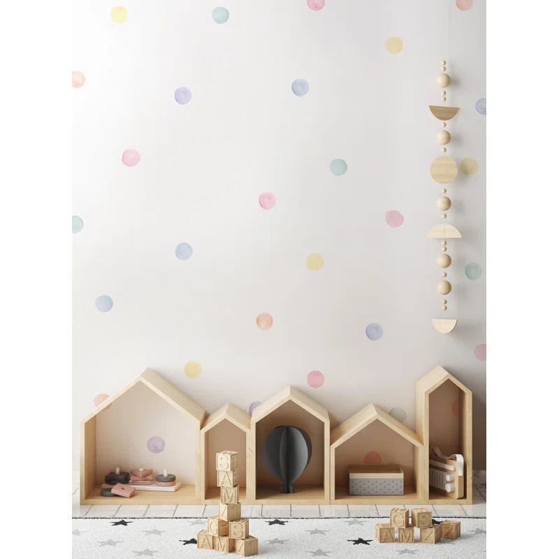 Pastel Watercolor Dots Vinyl Wall Decals Set
