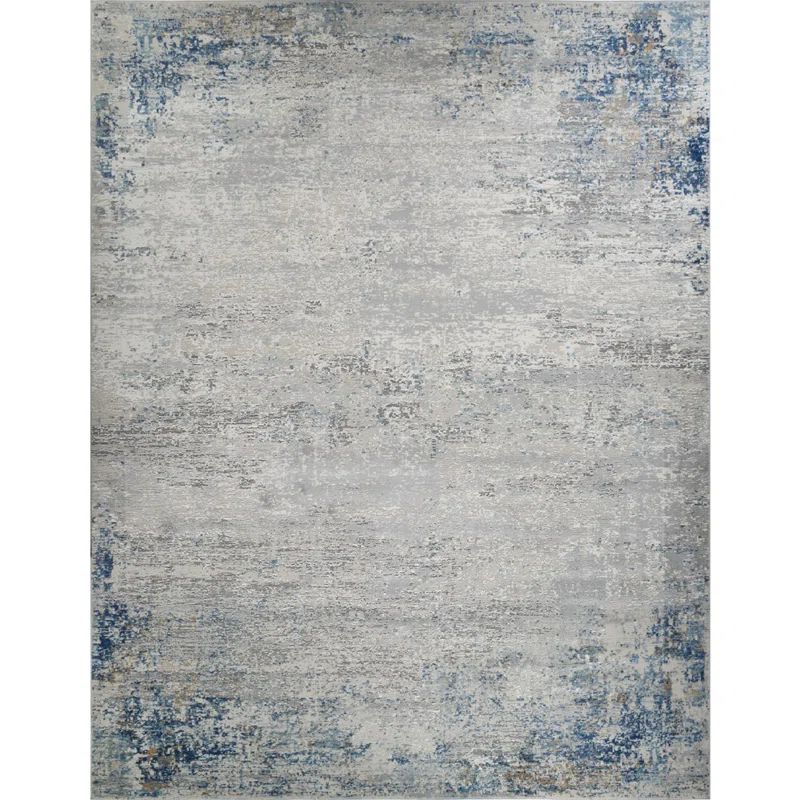 Stella Light Gray and Beige Rectangular Synthetic Rug