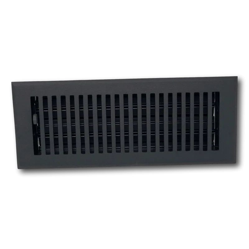 Matte Black Cast Aluminum Contemporary Vent Cover, 2 x 10 inches