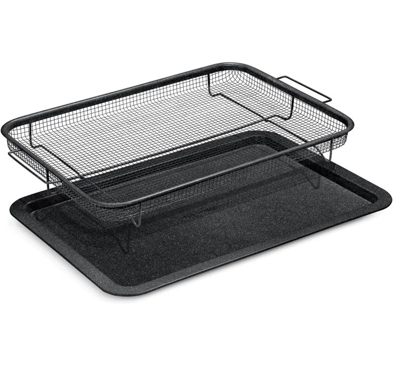 Gray Marble Non-Stick Carbon Steel Crisper Tray Set