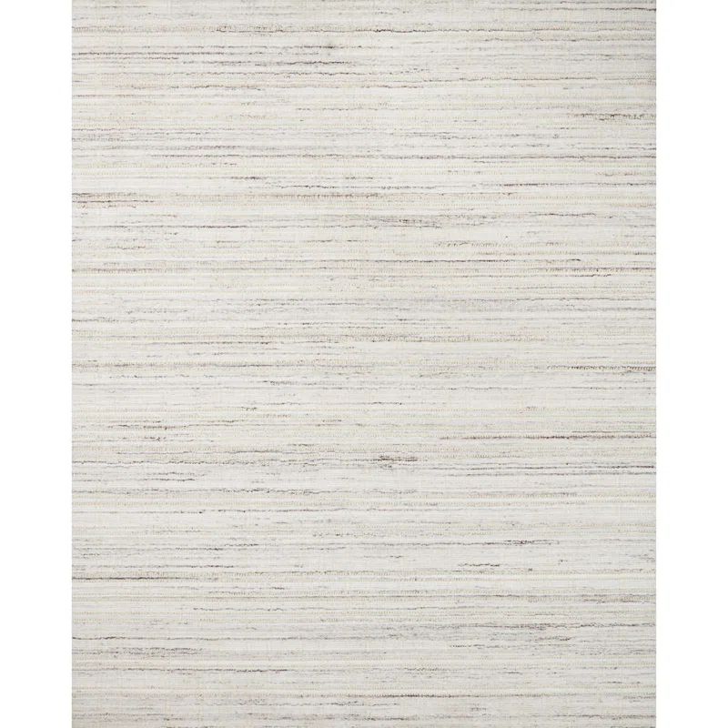 Ivory and Dove Hand Loomed Rectangular Indoor Rug