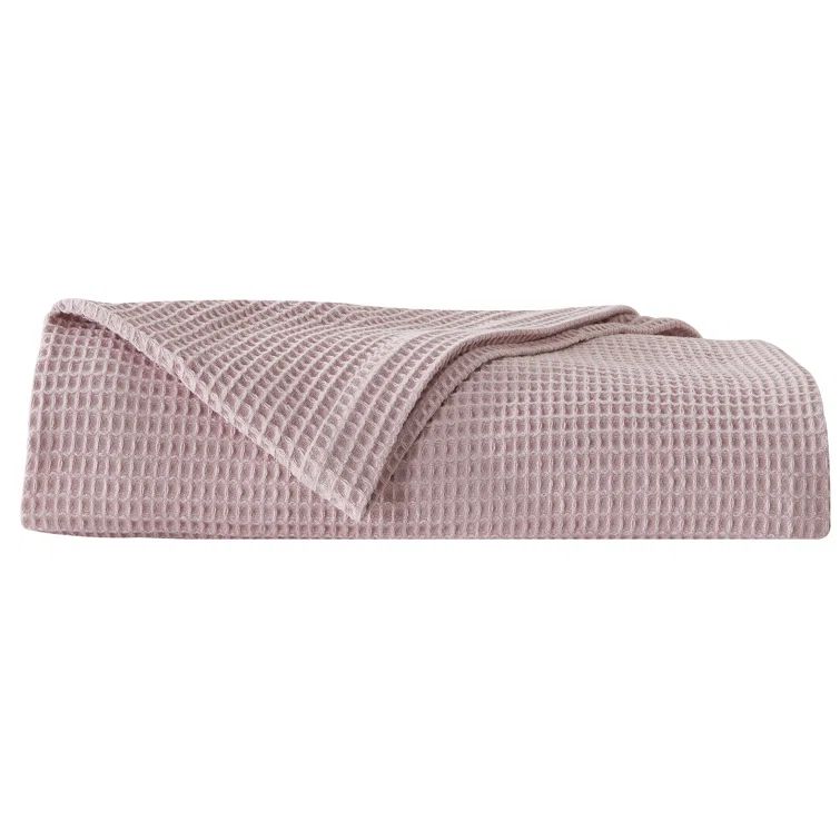 Lilac Purple Full Cotton Waffle Weave Bed Blanket