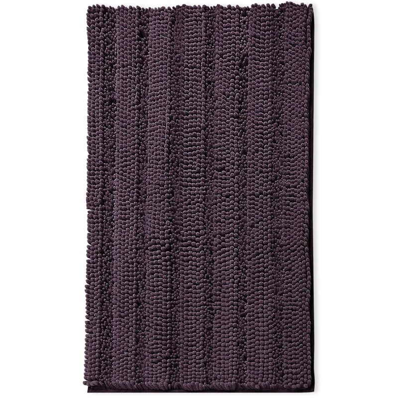 Plush Purple Chenille Microfiber Bath Rug
