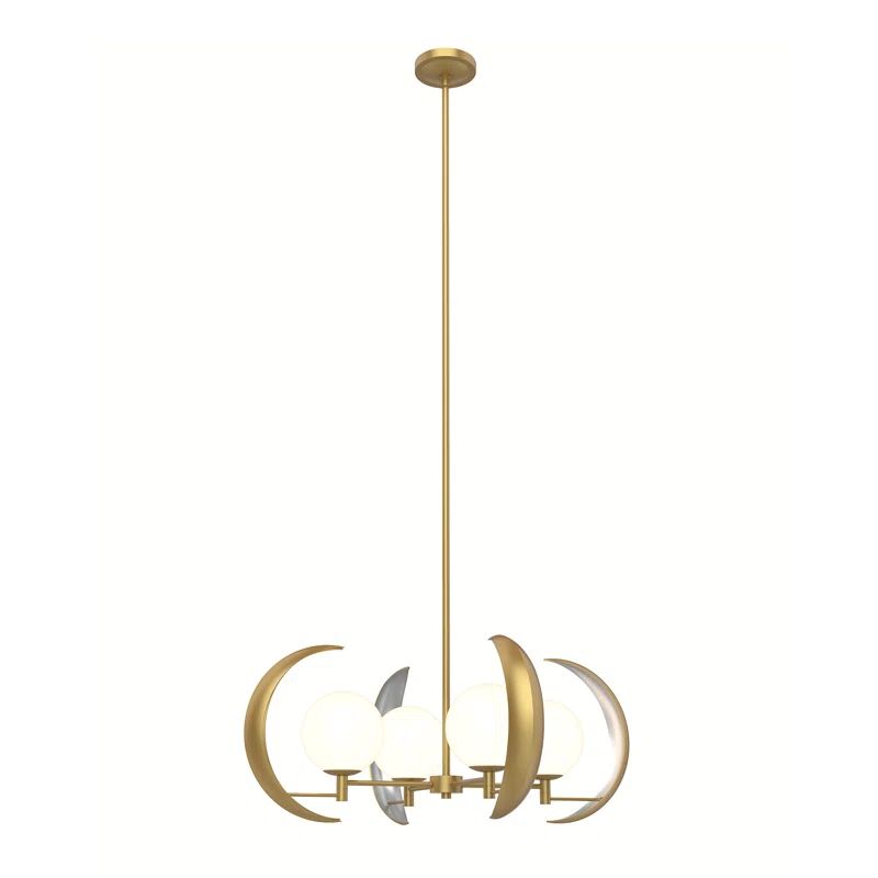Celeste Vintage Brass 30" Globe Chandelier with Crystal Accents