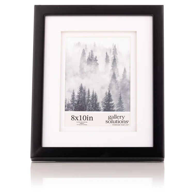 Classic 8x10 Black Wood Floating Frame with Glass