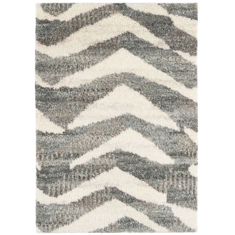 Farah Geometric Gray Hand-Knotted Wool Area Rug 9' x 12'