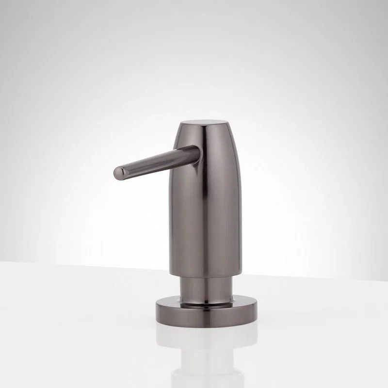 Satin Black Metal Deck Mounted Soap Dispenser