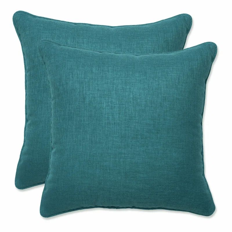 Teal Green Polyfiber Lumbar Rectangular Cushion Set