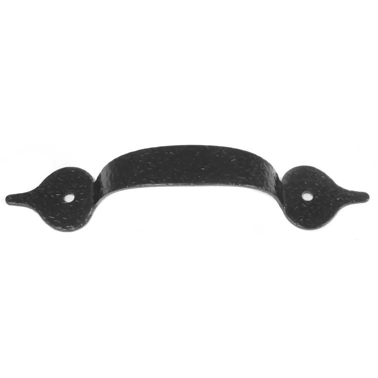 Black Steel Traditional Finger Pull Handle with Mounting Hardware