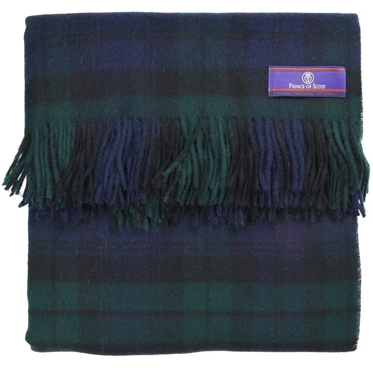 Handwoven Black Watch Merino Wool Tartan Throw Blanket