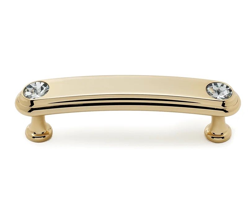 Gold Crystal Bar Handle Pull with Mounting Hardware