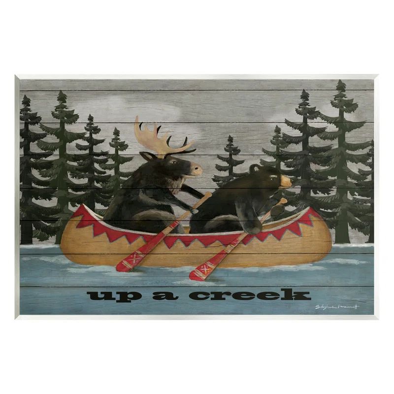 Rustic Woodland Cabin Canoe Wall Art Plaque
