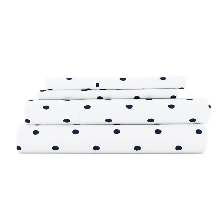 California King Gray Polka Dot Microfiber Sheet Set