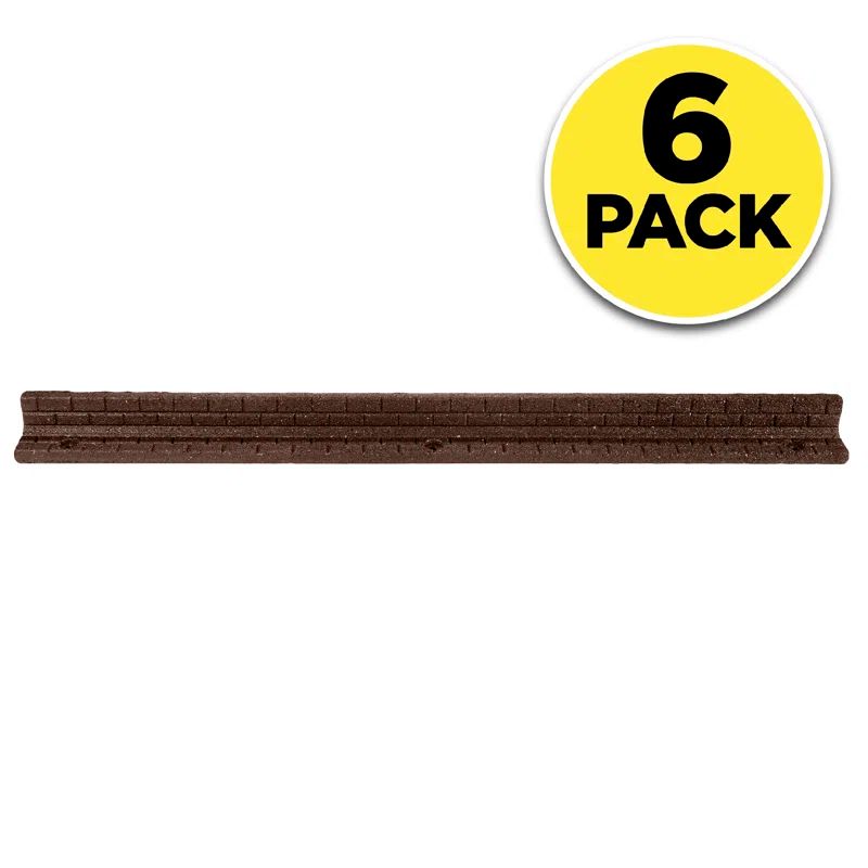Brown Brickface Rubber Landscape Edging Set, 4 ft, 6-Pack