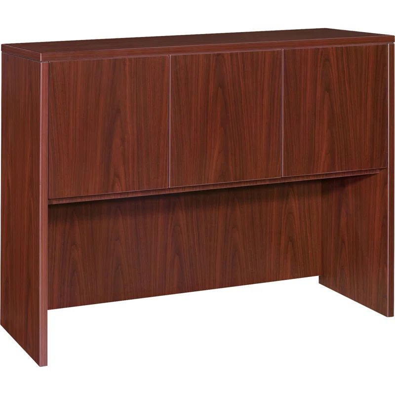 Essentials Series Mahogany Laminate Hutch with Cord Management