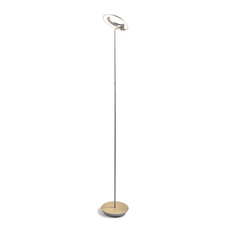 Koncept Royyo Minimalist Silver and Brass LED Floor Lamp