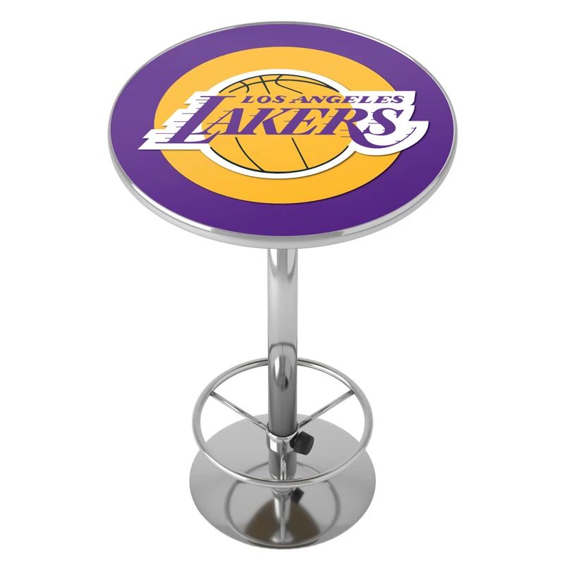 Los Angeles Lakers Round Chrome Pub Table
