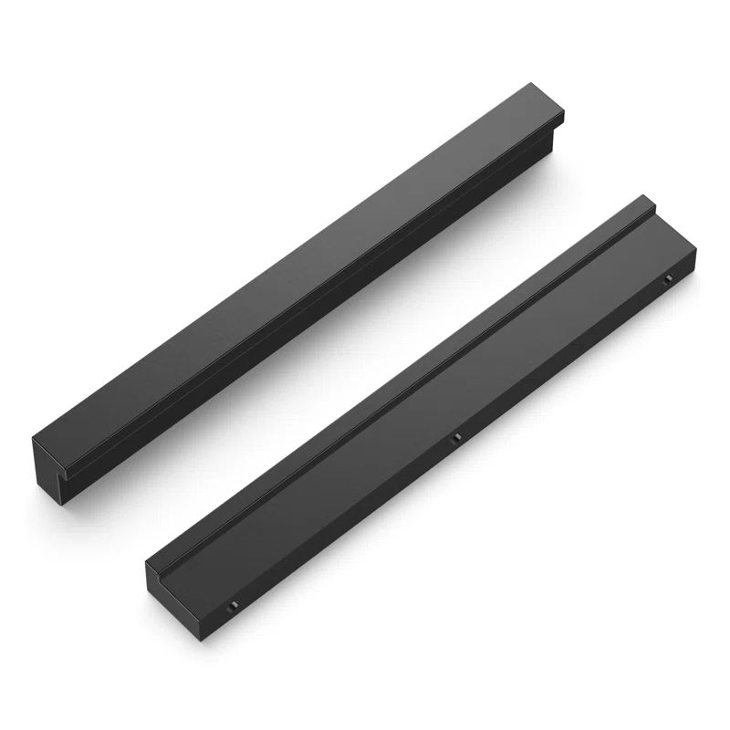 Flat Onyx Aluminum Modern Finger Cabinet Pulls, 5-3/4 Inch