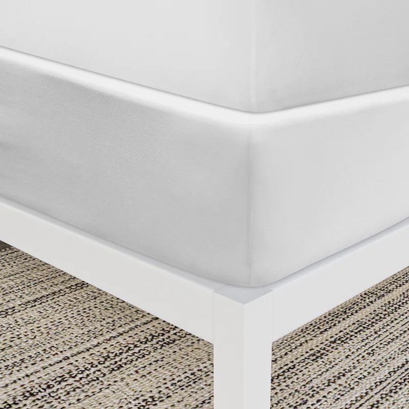 Full White Jersey Knit StretchWrap Box Spring Cover