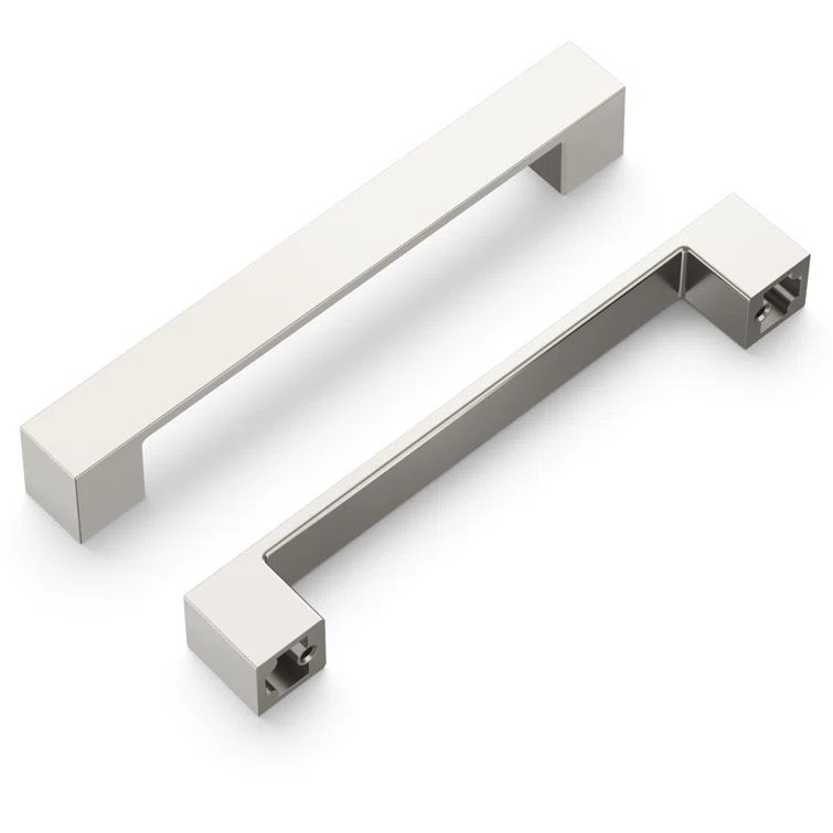 Satin Nickel 3-Inch Modern Bar Cabinet Pulls