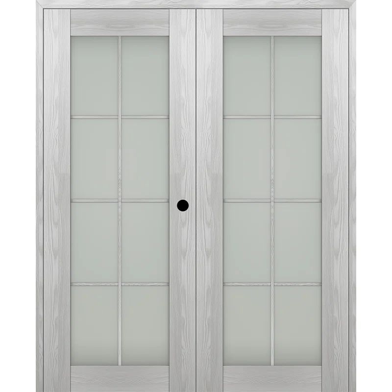 Ribeira Ash 36" x 96" Frosted Glass 8 Lite Prehung Door
