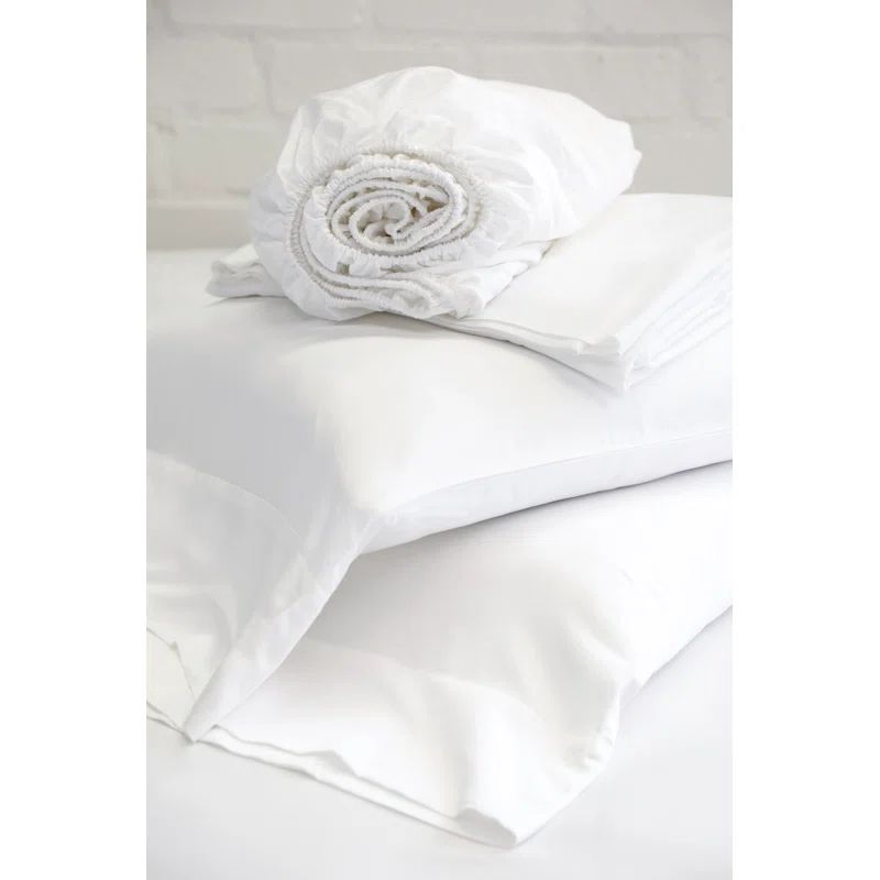 Queen White Egyptian Cotton Sateen Sheet Set