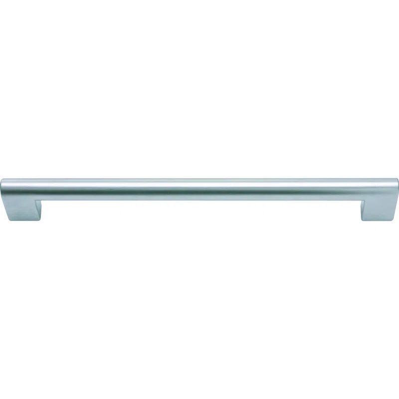 Matte Chrome Modern Bar Pull with Mounting Hardware