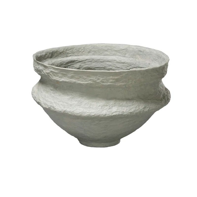 Large Green Cotton Mache Decorative Bowl