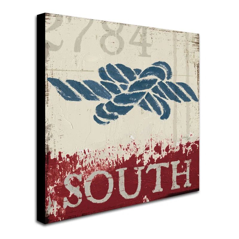 Nautical II Red and Blue Canvas Art, 25" x 19"